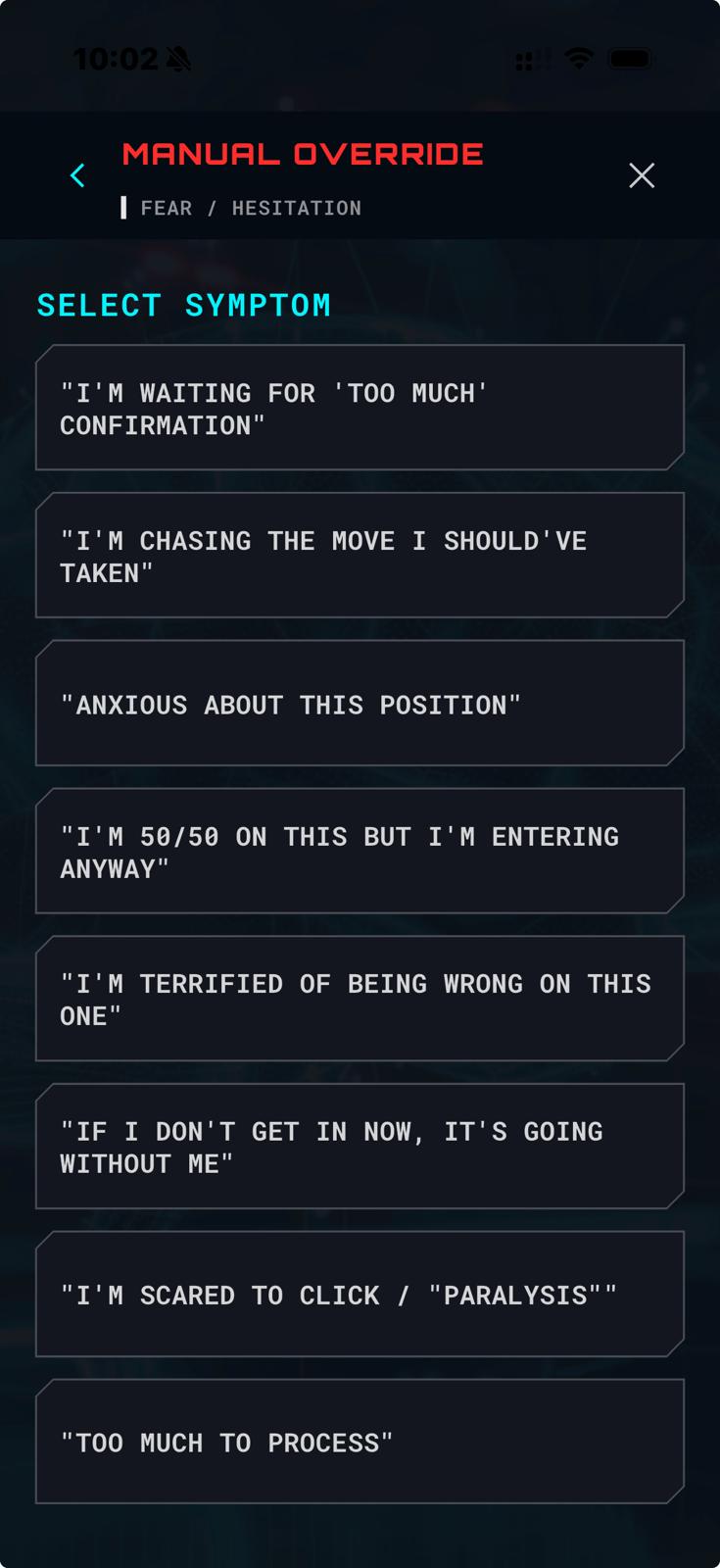 Manual Override during tilt