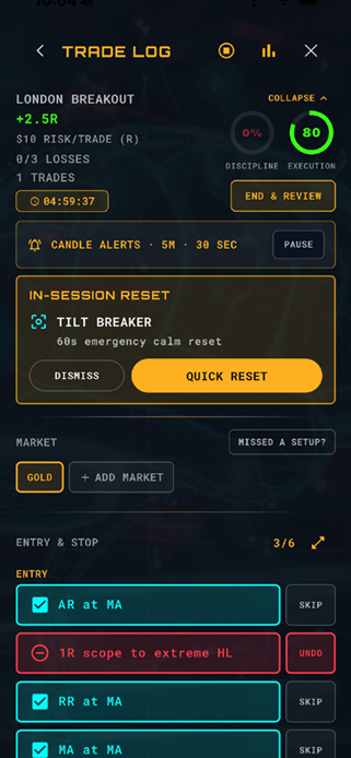 TraderZen Trade Control on phone